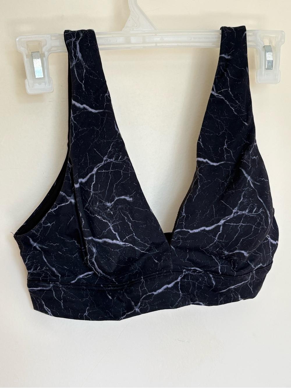 Victoria's Secret Black Marble-Print Sports Bralette